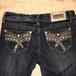 Grace in LA dark Skinny jeans with gems